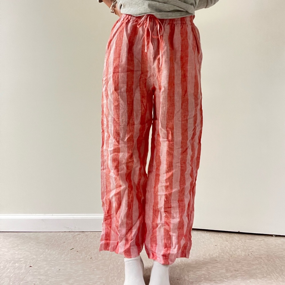 Striped linen pants